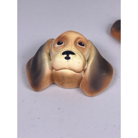 Miller Studio Inc 1961 Vintage Basset Hound Dog Head Wall Plaques Set of 2 - Picture 9 of 13